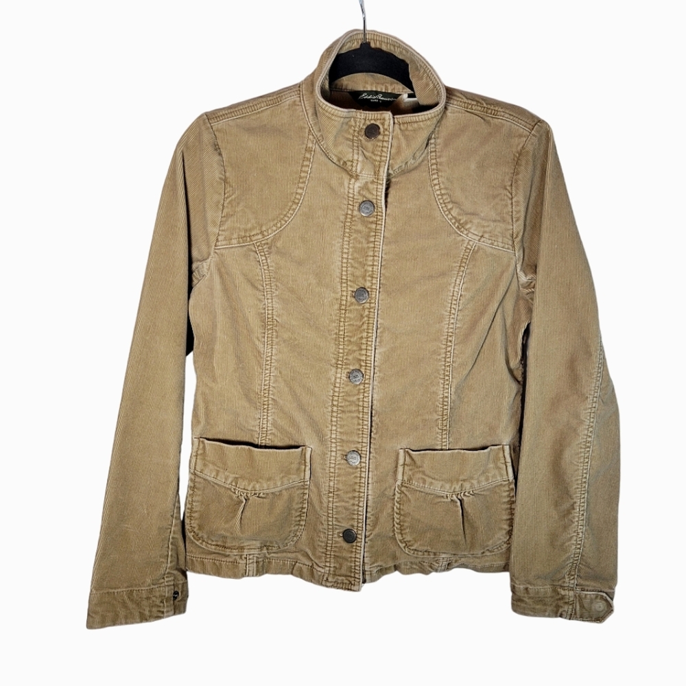 Vintage Eddie Bauer tan corduroy button up jacket Size Medium